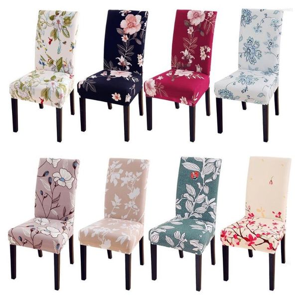 Housses de chaise 1/2/4/6 pièces imprimé fleuri chaises de salle à manger couverture extensible amovible lavable slip pour salle de mariage Fundas Para Sillas