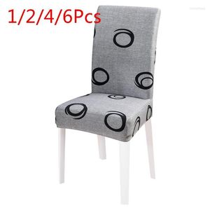 Couvre-chaise 1/2/4 / 6pcs Couverture en spandex imprimé Stretch Elastic Dining Seat Banquet Mariage Restaurant El Anti-Dirty amovible