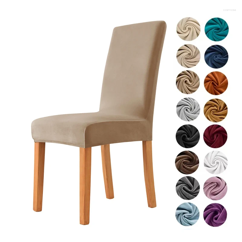 Chair Covers 1/2/4/6pcs Velvet Solid Color Cover Stretch Dining Room Chairs Slipcover Elastic Protector For Kitchen Banquet