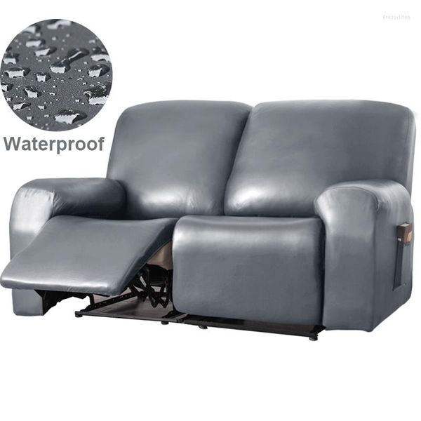 Housses de chaise 1/2 siège housse de canapé inclinable imperméable fauteuil en cuir PU couleur unie élastique Relax housses simples salon