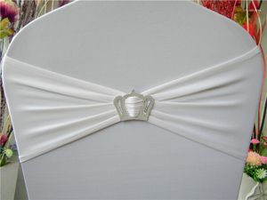 Housses de chaise 1-2 – avec boucle de couronne – monocouche en élasthanne/lycra/bandes extensibles/housse de chaise/table pour décorations de banquet de fête de mariage