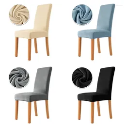Couvre-chaises 1 / 6pc Velvet Tissu Couvercle de siège élastique Bureau de salle à manger lavable Hlevelle simple maison universelle