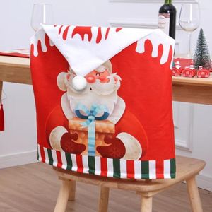 Couvre-chaise 1 PC Cover décoration de Noël pour table de table Home Dinner Decor Decor Année de fête Fixage brossé Tissu