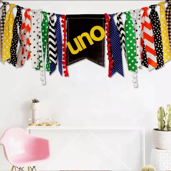 Cubiertas de silla 1 PC Dining Pull Flag Carnival Mexican Creative Garland Garland Bunting Diseño para Baby Shower Cumpleaños Boda