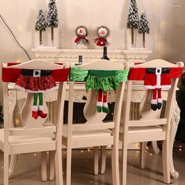 Stoelhoezen 1 pc's kerstomslag schattige kerstman elf poten dineren rug keuken slaapkamer feestelijk huishoudelijk decor