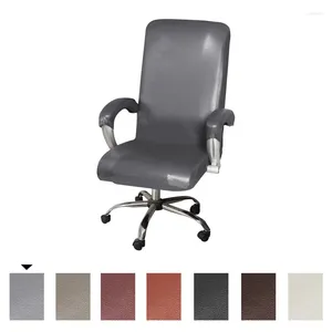 Couvre-chaises 1 Set Termroproping Leather Office Cover Stretch Computer Ordining Chairs Holidcver Rotation Rotating Amovable Failchair Protector