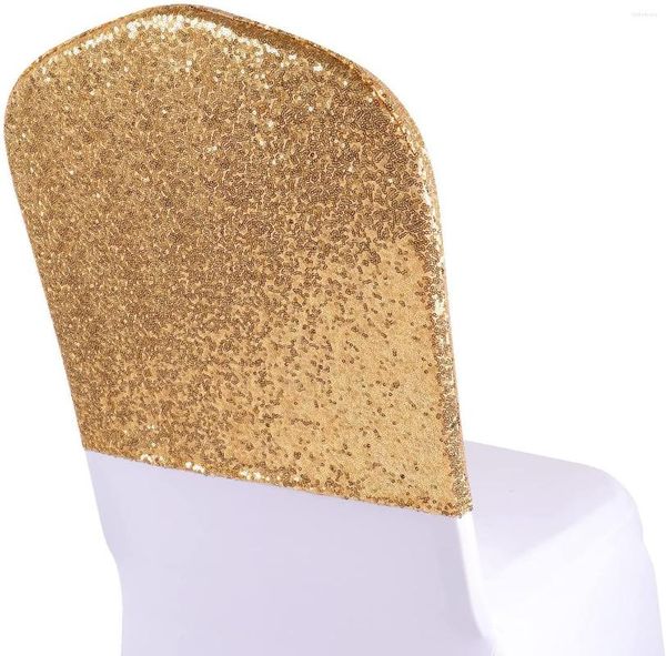 Fundas para sillas 100 Uds. Capucha de lentejuelas para cubierta de Spandex decoración de fiesta de eventos de boda