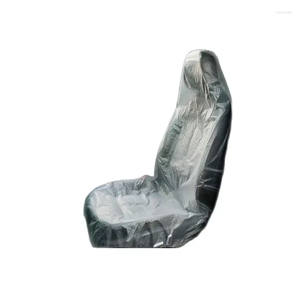 Silla cubre 100 piezas Kit transparente de cubierta de asiento de plástico desechable transparente con el volante con palanca de engranajes del volante