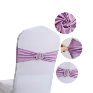 Stoelhoezen 10 st Retch Lycra Spandex Bands met Buckle Slider For Wedding Decorations Bow Party Dinner Banquet Sashes