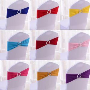 Stoelhoezen 10 stks Spandex Sash trouwring stretch voor decoratie feestdiner banketbenodigdheden