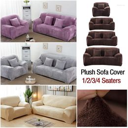 Cubiertas de silla 14 colores Cálido Grueso Felpa Sofá reclinable Cubierta retro para sala de estar Fundas de sofá suave 1/2/3/4 plazas