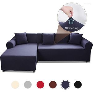 Stoelhoezen 17 kleuren stretch l -vormige bankkap voor woonkamer chaise longue sectionele slipcover hoekvorm ela