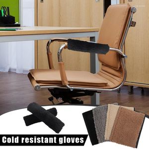 Couvre la chaise 1pair Fleece Office Gaming accoudoir à protection amovible Couverture antidérapante et anti-froide pour siège