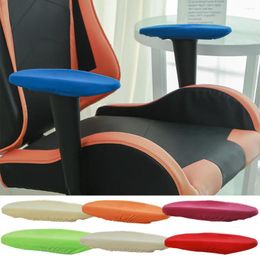 Housses de chaise 1 paire couverture d'accoudoir court haute élastique couleur unie anti-poussière bureau à domicile bras de protection gants de poignée souple