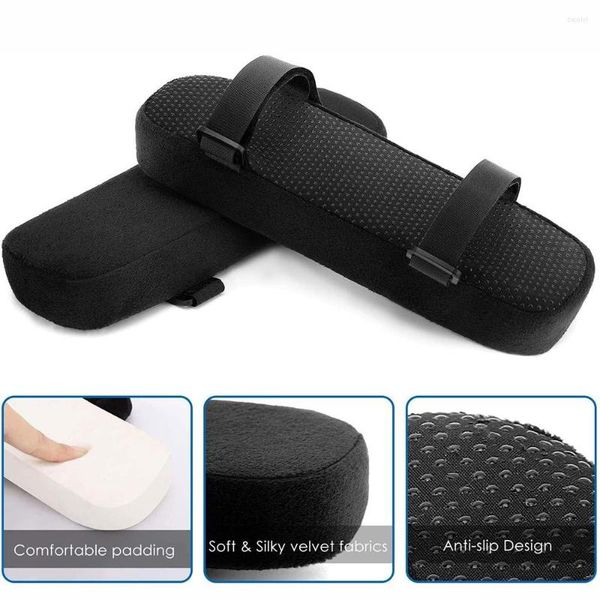 Fundas para sillas, 1 pieza, almohadillas para reposabrazos para sillas de oficina en casa, alivio del codo, funda de espuma viscoelástica antideslizante