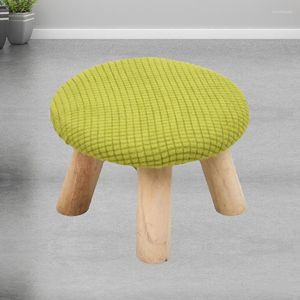 Housses de chaise 1pc élastique petit tabouret couverture basse couleur unie ronde multicolore universelle champignon