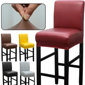 Couvre-chaise 1pc tabouret de bar à couleur unie élastique