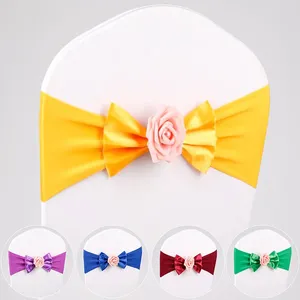 Couvre-chaise 1pc de mode de mode de mode Sash Satin Spandex Lycra Bow Tie Band prêt pour une utilisation El Birthday Party Show Decoration