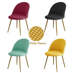 Housses de chaise 1Pc polaire bec de canard couverture fond rond tabouret housses Accent bas dossier salle à manger élastique petit siège