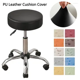 Couvercles de chaise 1pc tabouret de couverture ronde Pu Scecover Seat Cushion Anti-Dirty Barstool Color Color Funda Taburete