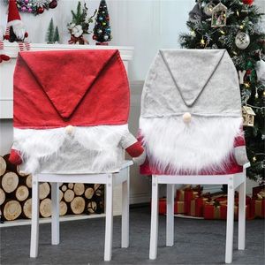 Cubiertas de silla 1pc Santa Hat Decoración de Navidad para el hogar 2024 Año Decoración Adornos de mesa 80cmx50cm Drop Ship