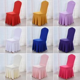 Stoelhoezen 1 pc stretch dikke rokkruid Cover Spandex Lycra Universal Ruffled Wedding El Banquet Decored Ruched