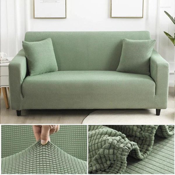 Cubiertas de silla 1 unid Sofá de tela de terciopelo grueso para sala de estar Protector de esquina Funda de esquina L Forma Jacquard Cubierta de sofá Hogar D