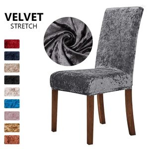 Couvre-chaise 1PC Velvet Cover Magic Flexible Nice Colorful Stretch Stretch Elastic Spandex Table pour Kitchen El