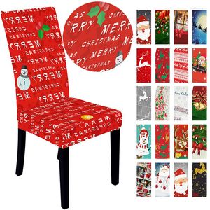 Housses de chaise 1pcs Noël élastique salle à manger housse de siège de protection anti-poussière pour la décoration de fête de Noël