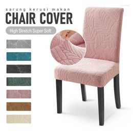 Couvre-chaises 1PCS Couleur solide Jacquard Cover Elastic Spandex pour salle à manger El Home Decor Washable Seas Seat Protecteurs