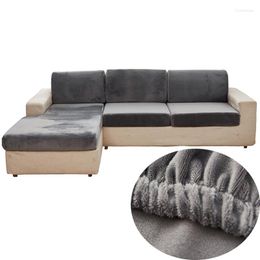 Housses de chaise 1 pièces coussin de canapé en velours pour salon protecteur de meubles élastique gris bleu fauteuil housse de canapé housse extensible