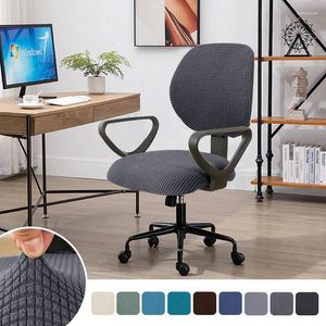 Stoelhoezen 1set elastische fauteuil Computer Cover Anti-Dust Stretch Office Slipcover Solid Split Seat for Living Room Silla