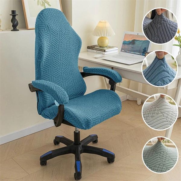 Housses de chaise 1 ensemble Jacquard housse de bureau élastique poussière chaises de jeu housses personnel ordinateur fauteuil pivotant siège amovible