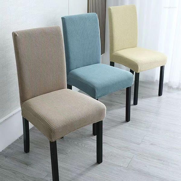 Cubiertas de silla 2/4/6 PCS Cubierta engrosada Elástico Universal Asiento El Taburete Banquete Color Sólido