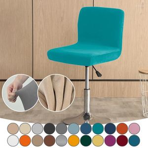 Housses de chaise 2/4 pièces velours courte couverture arrière siège élastique housse café El bar tabouret fauteuil bras