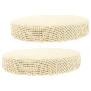 Cubiertas de silla 2 pcs asiento redondo protector cubierta hurdia de estiramiento almohadilla decorativa cojín slip -slip círculo elástico