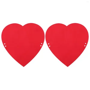 Stoelhoezen 2 stuks Valentijnsdag Achterkant Romantische Beschermers Vilten Doek Liefde Hartvorm Valentijnsdag