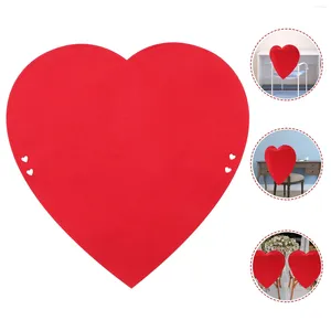 Housses de chaise 2 pièces Saint-Valentin Couverture arrière Décor Saint-Valentin Décorer Coeur Protecteurs de fête Feutre Tissu Amovible Festival