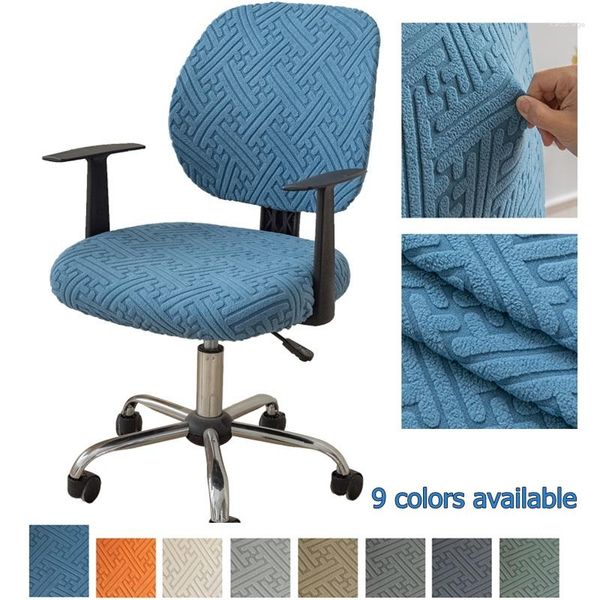 Cubiertas de silla de 2 piezas Cubierta de oficina elástica Spandex Computer Slip fundas Jacquard Gaming Seat for Study Room Home El