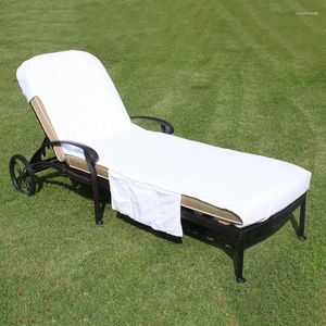 Housses de chaise 2022 couverture de plage en microfibre blanche serviette de bain à séchage rapide pour chaise longue Mate adultes avec poches