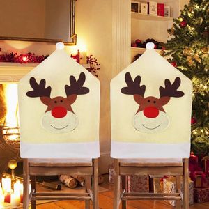 Couvre-chaise 2024 Elk Christmas Cover Merry Decoration for Home Year Festival Festival Gift Ornement Tissu Dinage
