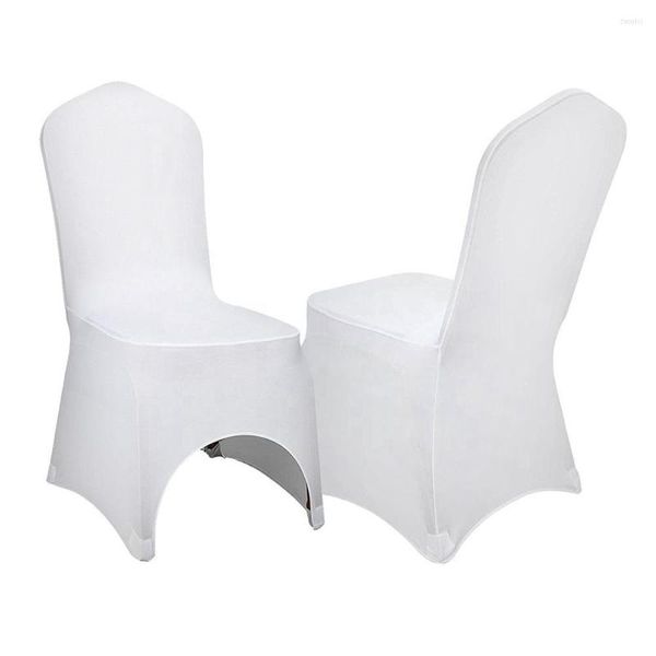 Housses de chaise 20 pièces/lot blanc/noir universel Banquet fête Spandex siège Polyester extensible arc élastique avant El