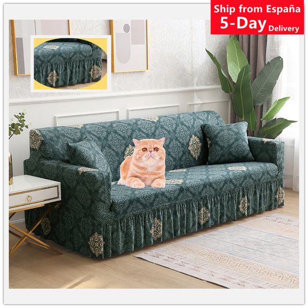 Fundas para sillas 25 diseños con dobladillo estampado Funda de sofá para 1 2 3 4 cojines sofá asientos de dos plazas chaise lounge Funda con patrón elástico en la sala de estar 230209