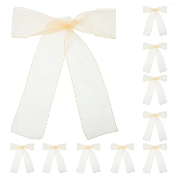 Cubiertas de silla 25pcs Wedding Organza Fashes Tie Back Ribbon para eventos de recepción