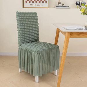 Housses de chaise 2 pièces à manger avec jupe lavable protecteurs extensibles à haute élasticité pour le banquet de restaurant à la maison