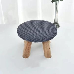 Housses de chaise 2 pièces élastique petit tabouret couverture basse paire couleur ronde solide universel champignon