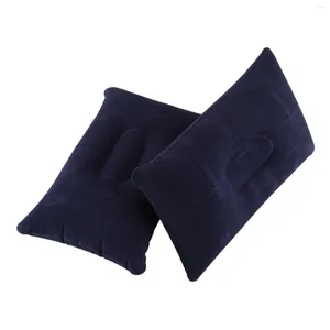 Cubiertas de silla 2 PCS Cojín de asiento inflable Pillow Sleep Sleep Sleeping Head Support in Car Deep Blue 38 24 cm