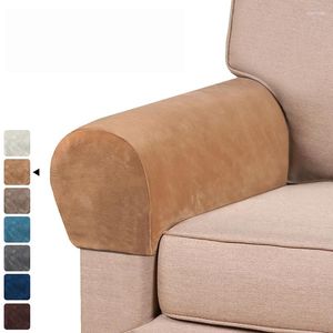 Stoelbekleding 2 stks/lot fluwelen sofa armleuning deksel vaste slipcover recliner bank arm cap protector niet-slip fauteuil