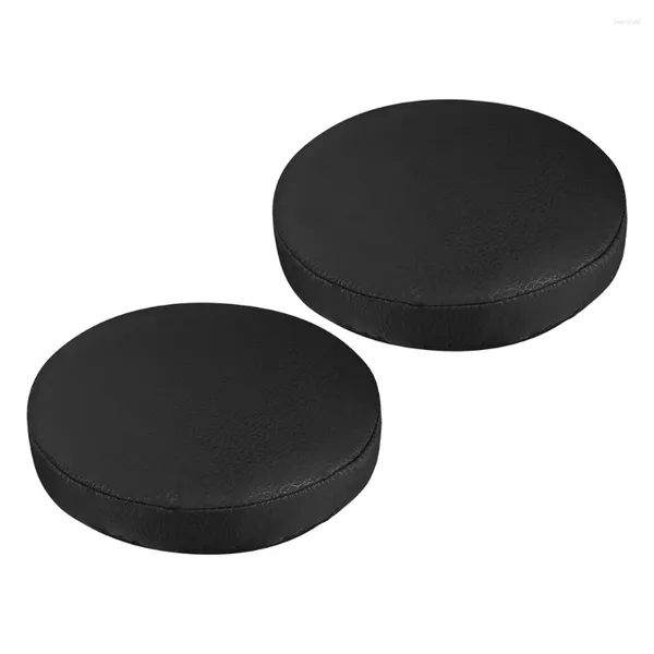 Housses de chaise 2 pièces tabouret de bar rond PU noir coussin housse imperméable anti couverture pour bureau à domicile restaurant 30 cm