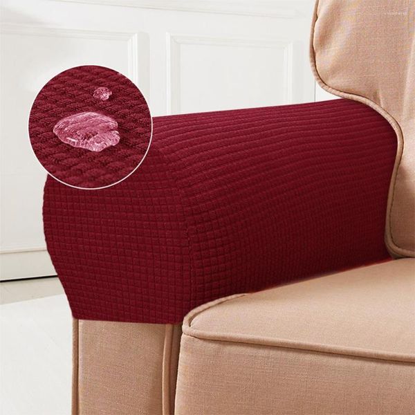 Housses de chaise 2 pièces protecteur de meubles en tissu extensible portable facile à installer accessoires décor à la maison pour canapé housse d'accoudoir antidérapante polyester